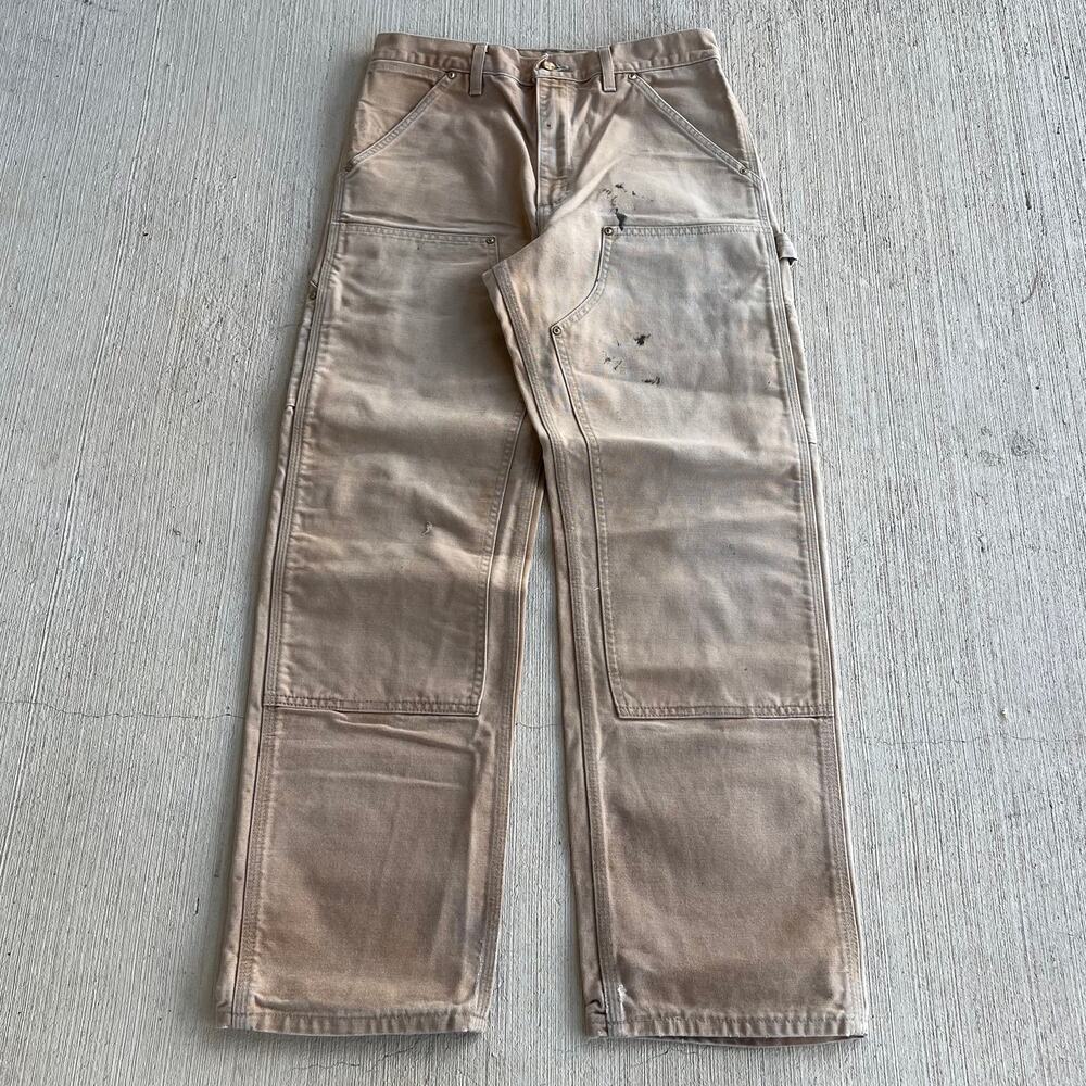 Carhartt faded brown double knee work wear carpenter pants